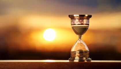 Close-Up of a Clock or Hourglass, Emphasizing Time and Passing Moments