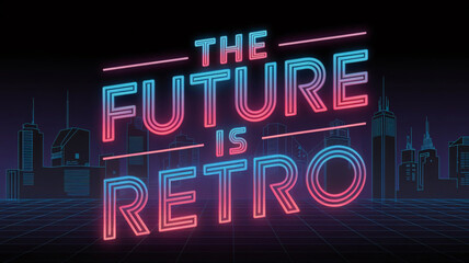 A 3D illustration of the text "The Future is Retro".