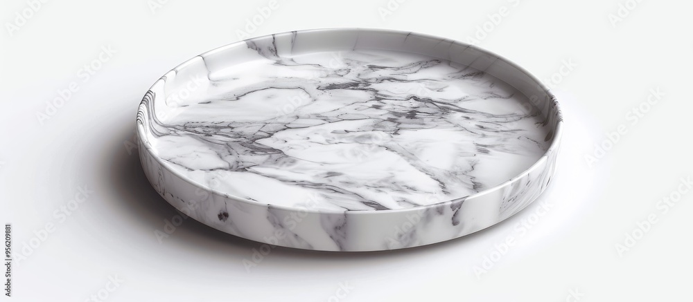Poster isolated on a white background a marble plate with a clipping path for a copy space image