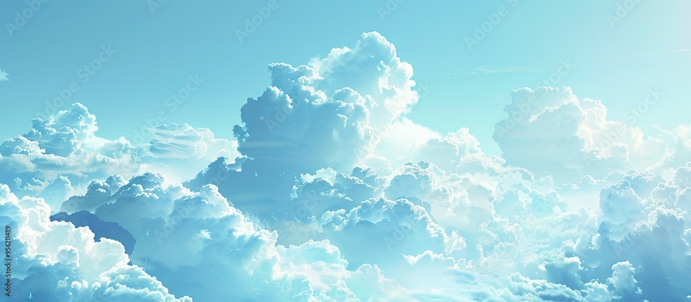 Poster blue cloudy sky background with copy space image available