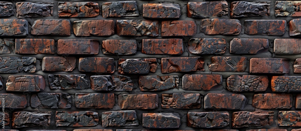 Poster a brick wall with a mix of old and new bricks creates a versatile background suitable for various de