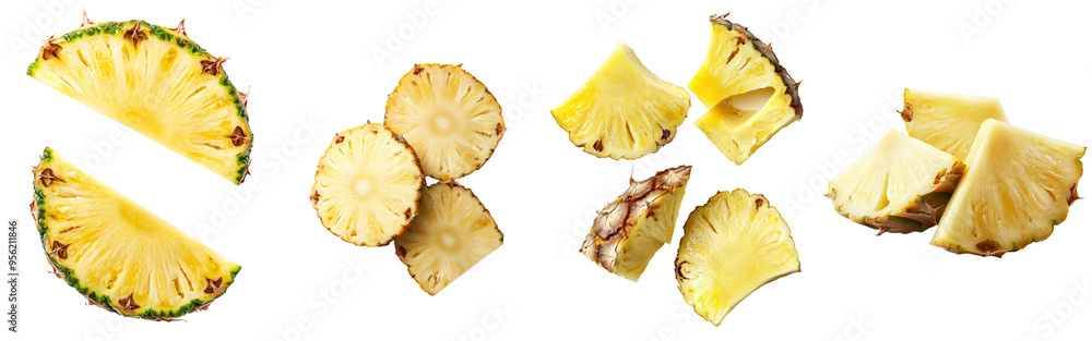 Poster clipping path of a pineapple on a white background, full depth of field