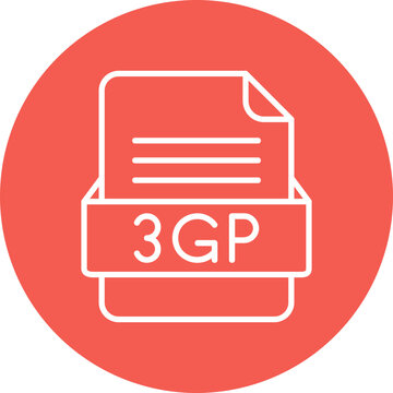 3GP File Format Vector Icon Design
