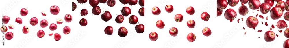 Poster isolated red apple on white background with selective focus