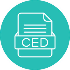 CED File Format Vector Icon Design