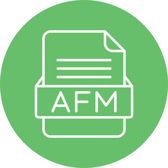 AFM File Format Vector Icon Design