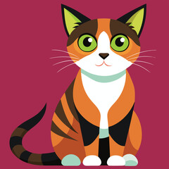 Fototapeta premium cat vector and cartoon cat illustration cute baby cat