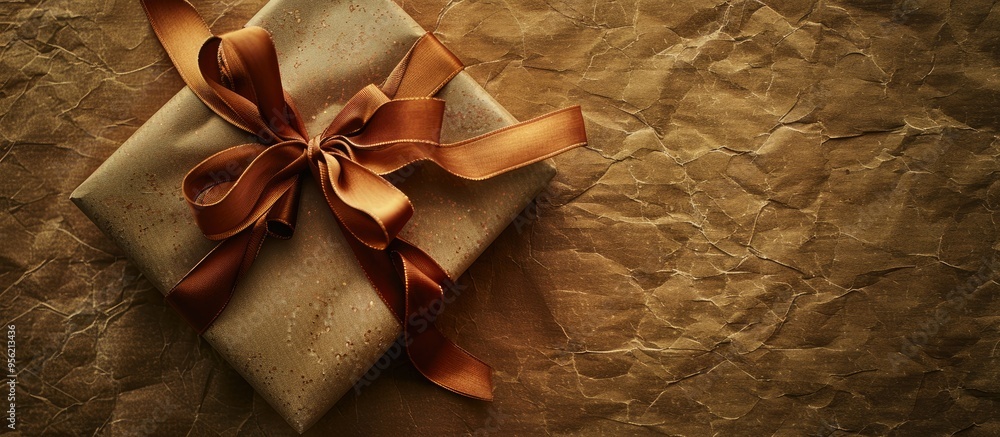 Poster create an artistic arrangement using wrapping paper to highlight the concept of gift wrapping with a