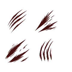 animal Claw scratches mark set.