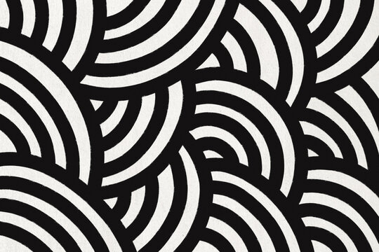 Black and white geometric pattern creating optical illusion