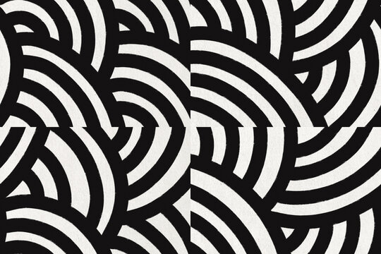 Illustration of semi-circles in seamless pattern