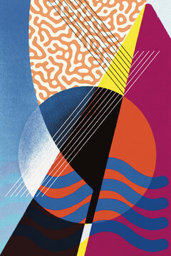 Colorful geometric shapes with modern composition