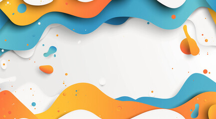Vector banner white background colorful shapes