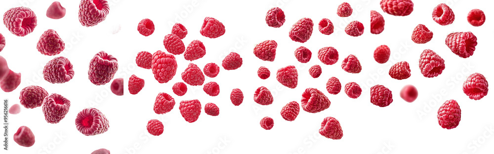 Aufkleber An isolated Raspberry with a clipping path and a full depth of field, isolated on a white background
