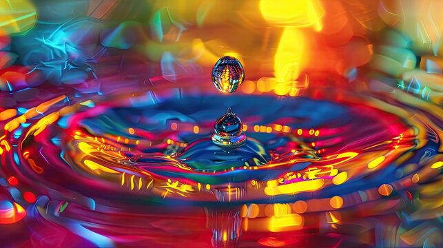 A drop of water works like a magnifying glass lens The objects were shot in the colors of the rainbow spectrum Ultra macro