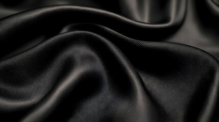 Fototapeta premium Black Satin Fabric Texture Background