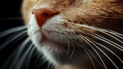 Feline Features: A Close-up of a Cat's Nose and Whiskers,  Animal Day concept