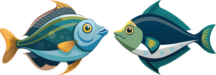 Fototapeta premium Halibut fish vector art