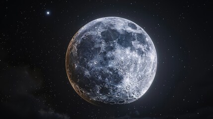 A beautiful shot of a full moon