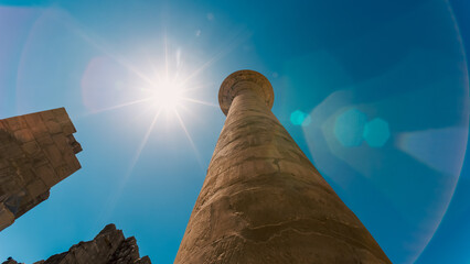 antique columns in a karnak temple in luxor