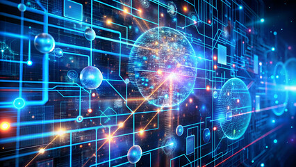 Cyber security Network with technology abstract texture Glowing Blue Padlocks Digital Security Landscape featuring Padlock Symbols