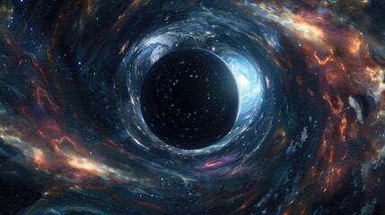 background with black hole in space