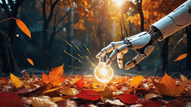The delicate connection between human and AI, a explosion of creativity, and the serene beauty of autumn leaves. AI-generated with CyberRealistic XL
CreativeML Open RAIL++-M Addendum