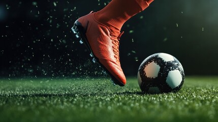 Naklejka premium Soccer Player Kicking The Ball