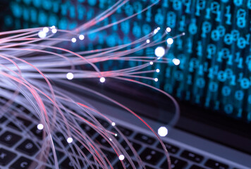 Fiber optics with virus attacking laptop