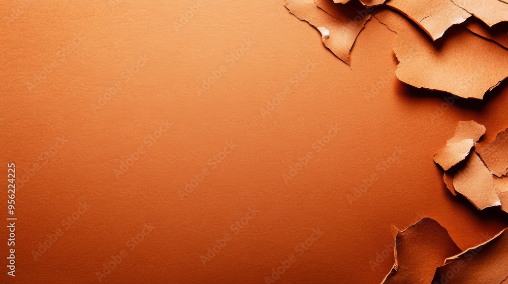Poster abstract background with orange paper peeling off, creating a textured and artistic composition for 