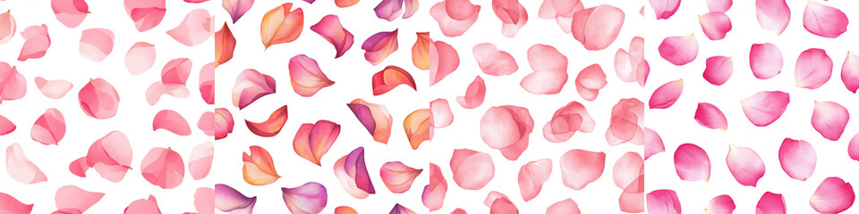 Fototapeta premium This is an isolated rose petal on a white background, SEAMLESS, PATTERN