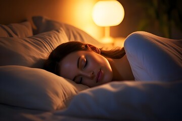Healthy Sleep Habits A person sleeping soundly in a comfortable bed, highlighting the importance of sleep for mental health 