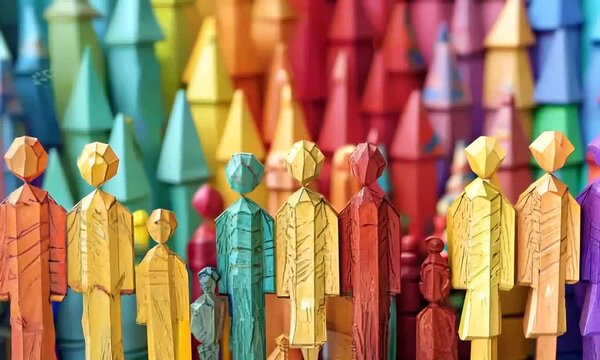  silhouettes of little men of all colors to symbolize the diversity of people,