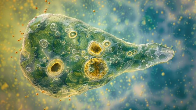 Amoeba proteus chaos diffluens large amoeba with broad rounded pseudopodia a large single nucleus and contractile vacuole 500 Aum differential interference contrast