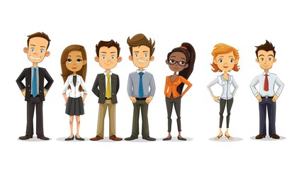 Stunning Cartoon Business People and Characters: A Dynamic and Creative Workplace Visual. Showcasing Professionalism and Imagination.