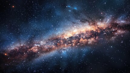 Fototapeta premium Dark matter inside the Milky Way and a distant galaxy in widefield astro image