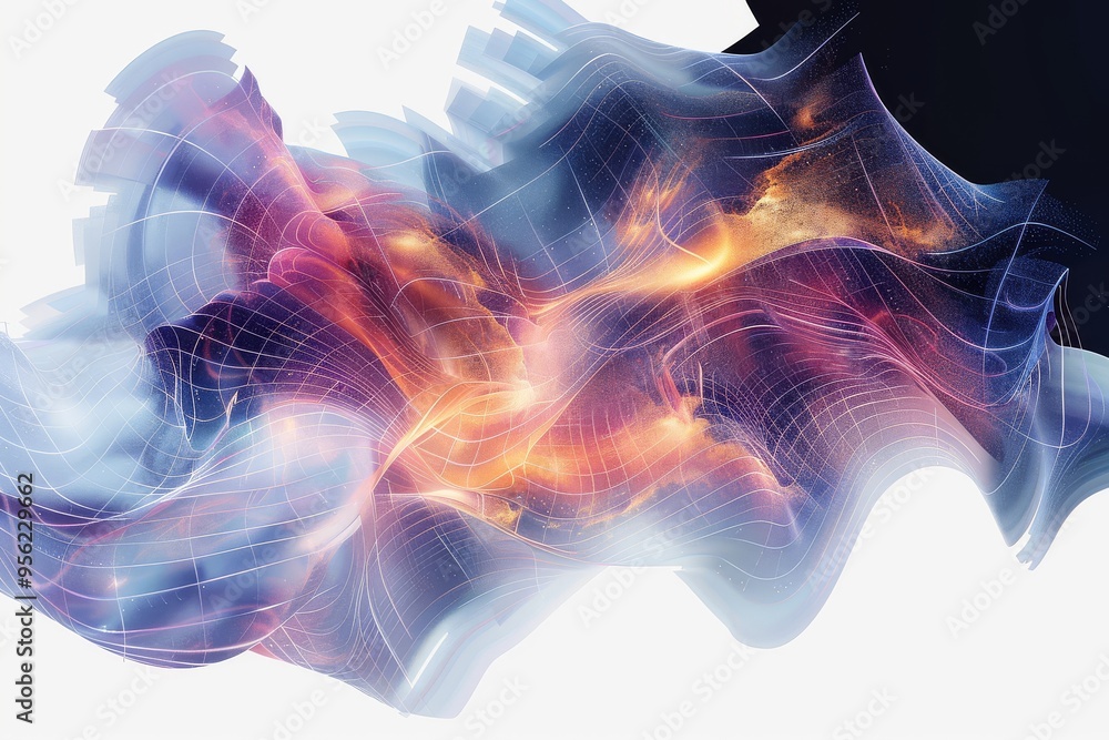 Poster a high-resolution, 4k image with sharp focus captures the intricate details of the swirling abstract