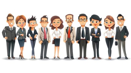 Stunning Cartoon Business People and Characters: A Dynamic and Creative Workplace Visual. Showcasing Professionalism and Imagination.