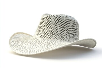 white summer hat isolated on white background