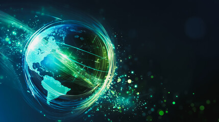 Obraz premium Abstract colorful business connection of lines from nodes It is connected to endless nodes and represents the innovation of communication cyber security in the network with black background