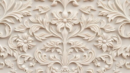 Intricate Ivory Carvings, showcasing delicate patterns with subtle shadows, set against a soft 3D background, exuding timeless elegance and sophistication.