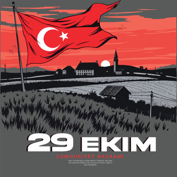29 ekim social media post with red flag post tempalte