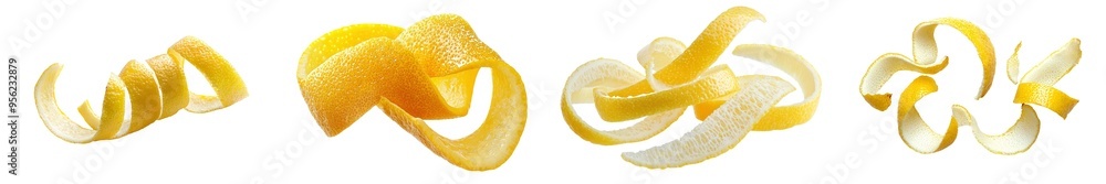 Poster Full depth of field lemon isolated on white background