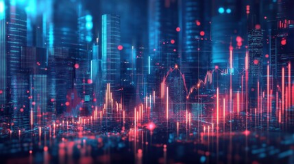 Cyber Cityscape: Neon Lights and Data Flows