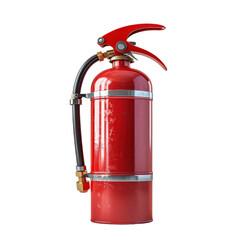 A vibrant red fire extinguisher designed for safety and emergency preparedness. Ideal for fire prevention and protection.