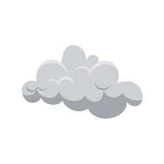 Grey cloud isolated on white background. Rain thunder cloud sky