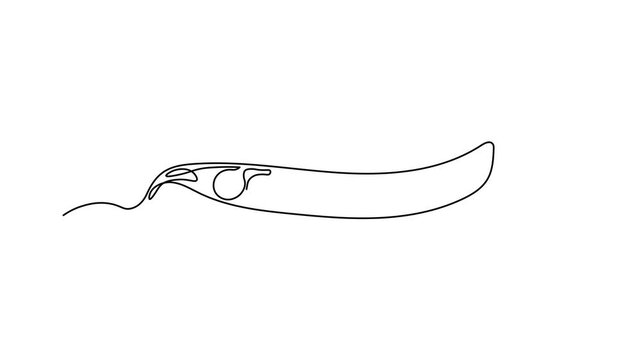 Abstract green pea pod . Self drawing animation one continuous line draw, logo