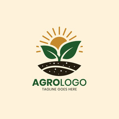 Organic Agriculture Branding Logo and Minimalist Plant logo