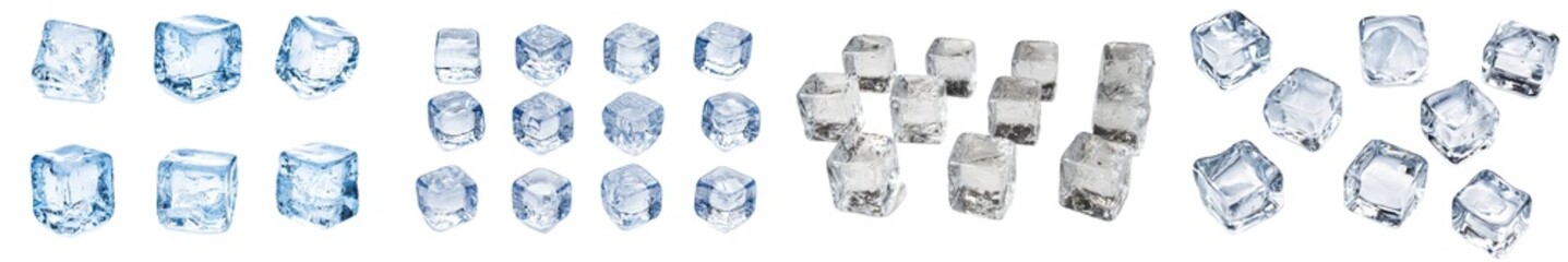 Obraz premium The ice cube is isolated on white, with a clipping path, and the depth of field is full