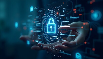 Fototapeta premium Illustration of a secure online login page symbolizing safety and security